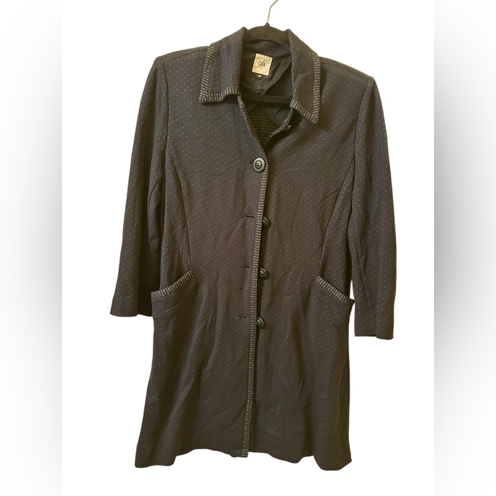 CAbi dark navy blue carriage jacket with Dotted Texture size S - Picture 3 of 10